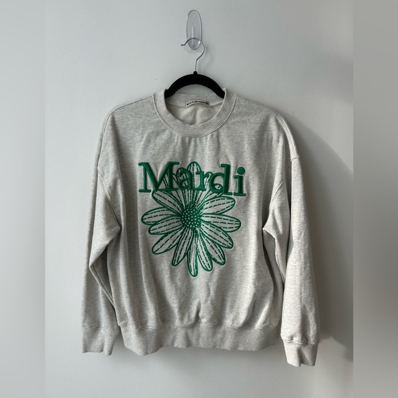 mardi mercredi Sweaters - Mardi Mercredi Grey Sweatshirt Daisy Logo – One Size – 100% Cotton